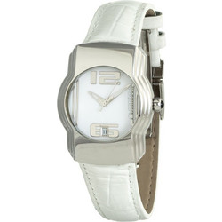 Chronotech Γυναικείο Ρολόι με Λευκό Δερμάτινο Λουράκι CT7279B-06