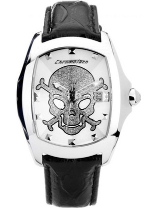 Chronotech Ανδρικό Ρολόι με Μαύρο Δερμάτινο Λουράκι CT7896M-104