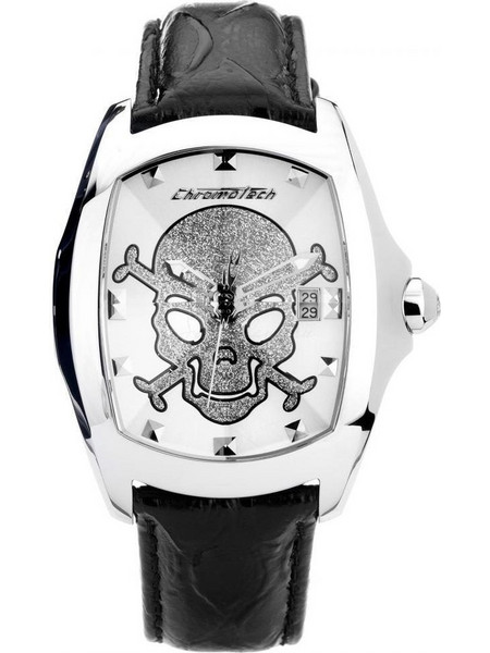 Chronotech Ανδρικό Ρολόι με Μαύρο Δερμάτινο Λουράκι CT7896M-104
