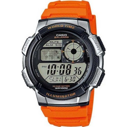 Casio Standard Ψηφιακό Ανδρικό Ρολόι Χρονογράφος με Πορτοκαλί Καουτσούκ Λουράκι AE-1000W-4BVEF