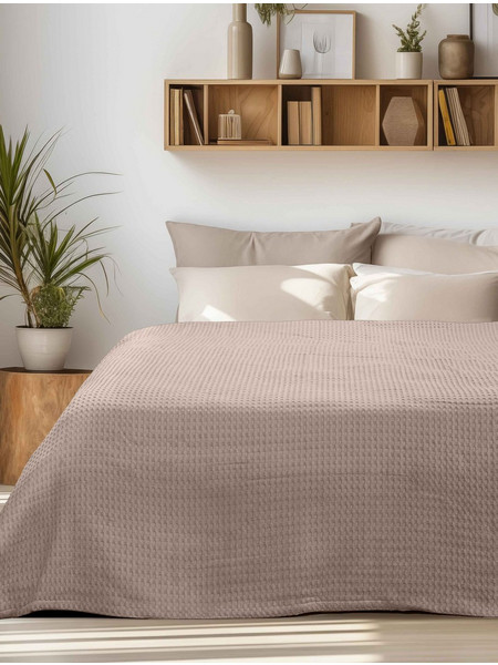 Κουβέρτα Πικέ PIKONA BROWN MADI 170 x 240 εκ