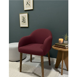 Stewe Home Πολυθρόνα με Υποπόδιο Μπορντό STE-026755-V58354