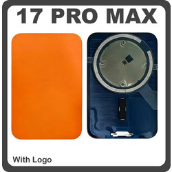 For Apple iPhone 17 Pro Max (A3526, A3257) Rear Back Battery Cover + Magnet Orange
