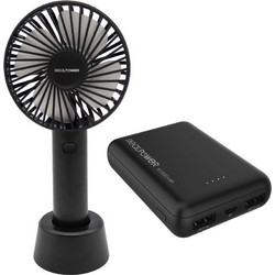 RealPower Ανεμιστηράκι Χειρός USB Επαναφορτιζόμενο 1200mAh Μαύρο 375356
