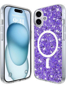 Techsuit(R) Sparkly Glitter MagSafe Θήκη για iPhone 16- Purple