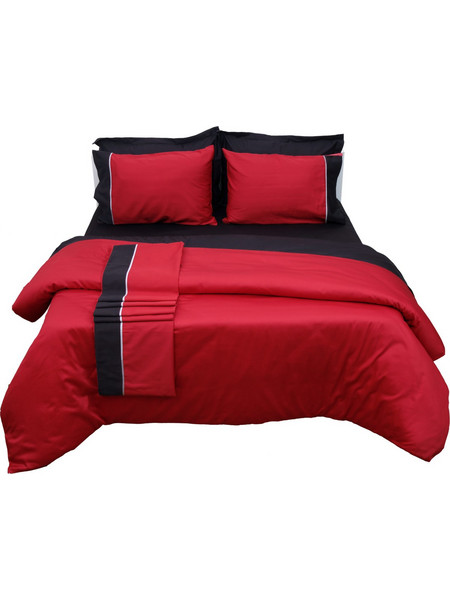 Anna Riska Κουβερτώριο Δύο Όψεων Υπέρδιπλο 220x240 Luxury Bicolour Red/Black