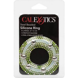 CalExotics Steel Beaded Silicone Ring XL Ελαστικό Δαχτυλίδι Πέους Σιλικόνης Διαφανές