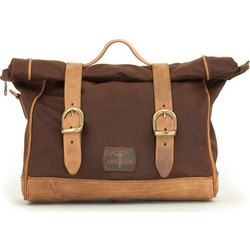 Longride, ''Old Chopper'' waxed cotton saddlebag. Marron Brown