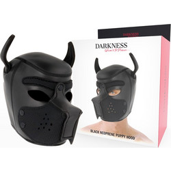 NEOPRENE DOG MASK WITH REMOVABLE MUZZLE L - DARKNESS