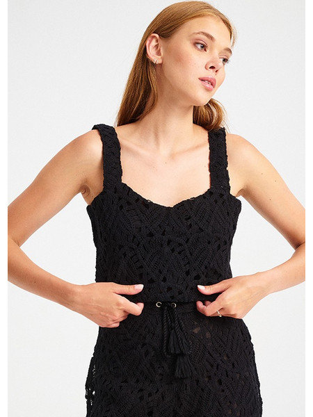 Crop Τοπ Crochet με Τετράγωνη Λαιμόκοψη KALINTA TOP