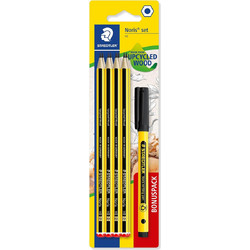 STAEDTLER σετ ξύλινα μολύβια με στυλό Noris 120-SBK8P2, εξάγωνα, ΗB, 9τμχ X105120SBK8P2