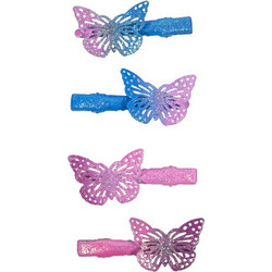 LIL' QUEEN ΚΛΙΠ ΜΑΛΛΙΩΝ 4τεμ ΠΕΤΑΛΟΥΔΑ GLITTER 4,5cm
