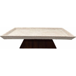 Liberta-Maison Travertino Δίσκος Διακόσμησης 40x22x10cm Polyresin Stone Καφέ Σκούρο 034288