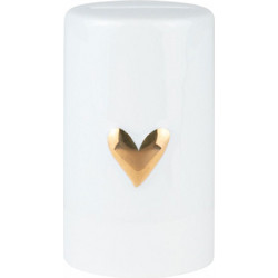 Κουμπαράς Πορσελάνινος Heart Gold RD0016863 Φ5x9cm White-Gold Raeder Πορσελάνη