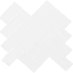 vidaXL Πλακάκι ψαροκόκαλο 10 τεμ. Λευκό 30 x 30 cm