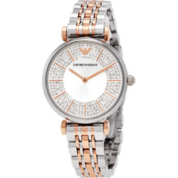 Emporio Armani Gianni T-Bar Γυναικείο Ρολόι με Ασημί Ροζ Χρυσό Μεταλλικό Μπρασελέ AR11537