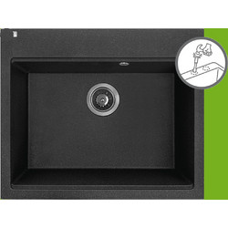 Laveo Tau SBT 7106 Ένθετος Νεροχύτης Γρανίτη Μαύρος 60x50x21.5cm