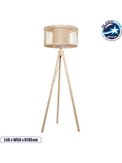 GLOBOSTAR(R) POPPY 01988 Boho Επιδαπέδιο Φωτιστικό με Ντουί 1 x E27 AC 220-240V IP20 - Μπεζ - Μ58 x Π58 x Υ145cm