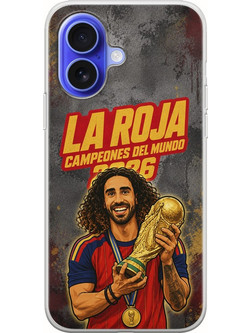 Θήκη La Roja Campeones del Mundo - Marc Cucurella iPhone 16 Flexible TPU (Διάφανη Σιλικόνη)