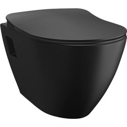 Λεκάνη Κρεμαστή Creavit Razor Black Matt (TP 325 NM ) & Κάλυμμα Duroplast Slim Soft Closing Αποσπώμενο
