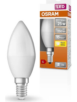 Λάμπα LED Osram E14 Candle B35 Mat 2700K 250lm 3.3W Warm White