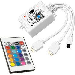 GloboStar(R) 73411 Ασύρματος Smart Home Wi-Fi LED RGB Controller με 2 Εξόδους RGB και Χειριστήριο IR DC 12V Max 100W - DC 24V Max 200W