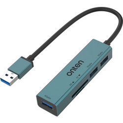 Onten OTN-5223 USB Hub 3.0 USB-A με 5 Θύρες USB-A / Card Reader