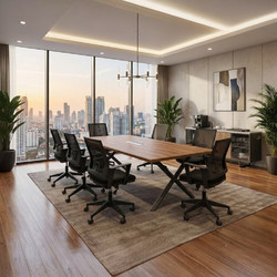 Stewe Home Τραπέζι Σύσκεψης Καρυδί 240x120x75cm 475461