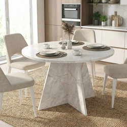 Τραπέζι Tailor Megapap χρώμα λευκό εφέ μαρμάρου O120x75,7εκ