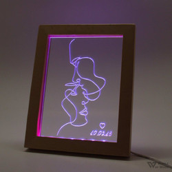 World of Wood - Φωτιστικό LED Κορνίζα Abstract Kiss W00659 Πολύχρωμο