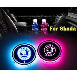 Φωτάκι led ποτηροθήκης Skoda με 7 χρώματα - 1τμχ OEM