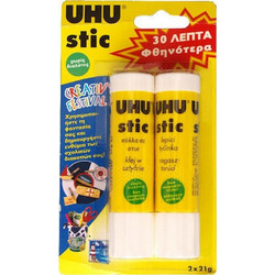 Uhu Stic 21gr καρτέλα 2 τεμάχια U10620