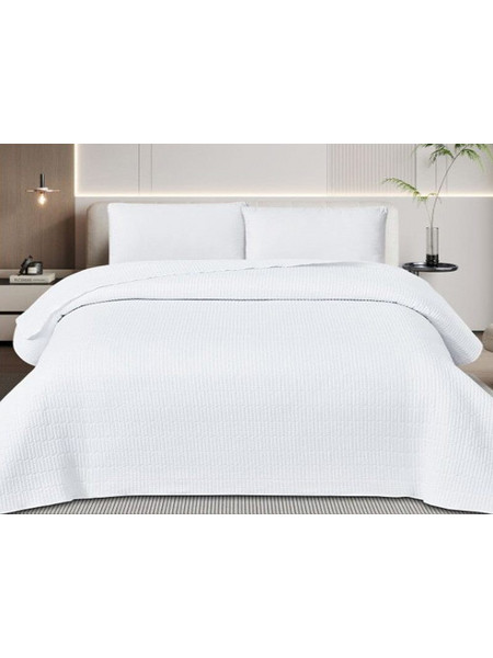 Κουβερλί Κεντημένο Διπλής Όψης 100% Microfiber Γαρύφαλλο - Λευκό-Λευκό, 240x260