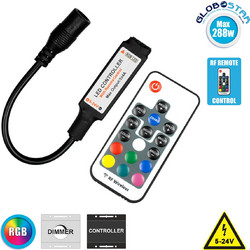 GLOBOSTAR(R) 73420 PRISM RGB Controller 3CH DC 5-24V 12A 288W Max IP20 - RF 2.4GHz Ασύρματο Χειριστήριο - M15xΠ1.1xΥ1.1cm