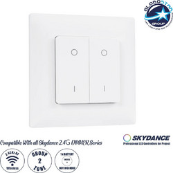 GLOBOSTAR(R) 73122 SKYDANCE PF1-2 CORE Ασύρματο Χειριστήριο Τοίχου 2 Ζωνών 1CH DC 3V 1xCR2032 Μπαταρία IP20 - RF 2.4GHz + Εμβέλεια 30m - M8.6xΠ8.6xΥ1.4cm