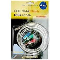 AKASA USB-18-BL USB DATA FLASH CABLE BLUE 1.8M A-MALE/B-MALE