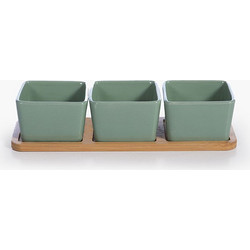 Σετ Μπολ 3τμχ με Δίσκο Nef Nef Sage Green