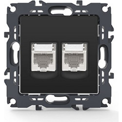 PRIME ΠΡΙΖΑ ΔΙΚΤΥΟΥMAT ΑΝΘΡΑΚΙ ΜΕ ΒΥΣΜΑ 2XRJ45 CAT6 UTP IP20 / 1000113305