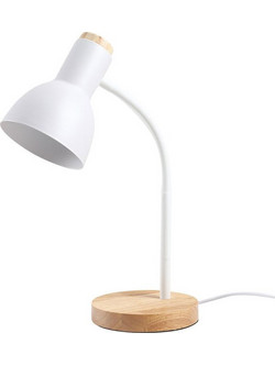 Φωτιστικό Γραφείου LED JOLLY E27 40W IP20 με Ξύλινη Βάση Φ12.5x17x36 Λευκό Σώμα 5301630 VITO