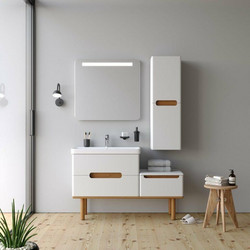 Σετ Έπιπλο Μπάνιου MASAL Λευκό MDF 18mm Λάκα 130 9SMAS130WHM Πάγκο 130x46x85cm Martin