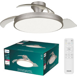 Philips Atlas Nikel 929004749901 Ανεμιστήρας Οροφής 106cm 28W με Φως & Τηλεχειριστήριο Ασημί