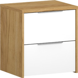 Κομοδίνο Avanti Χρυσός Δρυς-Λευκό 49.8x39.7x53.7cm