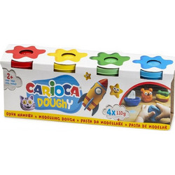 Πλαστοζυμαράκια 4 χρωμάτων (4x110gr) - Carioca Doughy