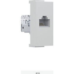 MODYS ΠΡΙΖΑ ΔΙΚΤΥΟΥ ΙΒΟΥΑΡ 1 ΣΤ. RJ45 CAT.5E ΧΩΡΙΣ ΘΩΡΑΚΙΣΗ IP20