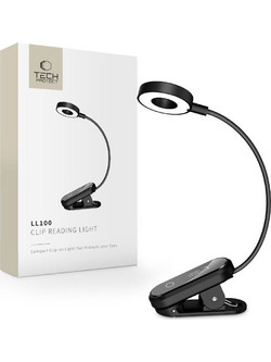 Tech-Protect LL100 Wireless Lamp with Clip + USB-A / USB-C Cable 30 cm - Black