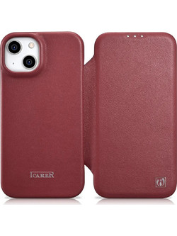 iCarer CE Premium Leather Folio MagSafe Θήκη Red (iPhone 14 Plus)