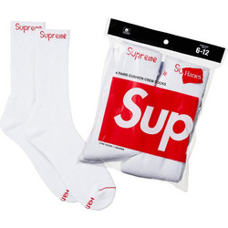 Supreme x Hanes Crew Socks 4 Pack 'White' 99HAA26WHITE MBS