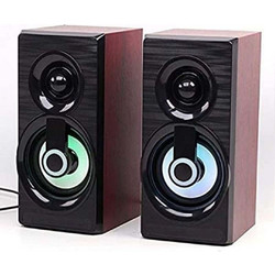 FT-170 Ηχεία Υπολογιστή 2.0 6W με RGB Φωτισμό Black Brown