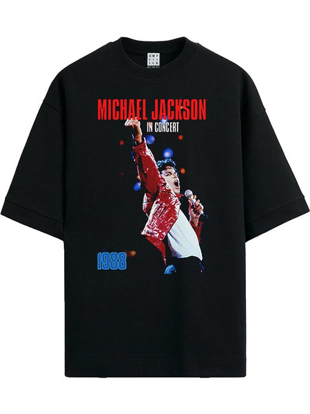 Amplified Oversized T-Shirt Michael Jackson 1988 Live in Concert Black ZAV862N417-BLK