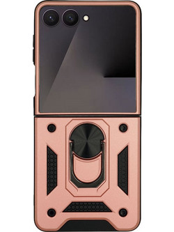Θήκη Ring Armor CamPro Sonique για Samsung (Large Hole) Galaxy Z Flip 7 Ροζ Χρυσό